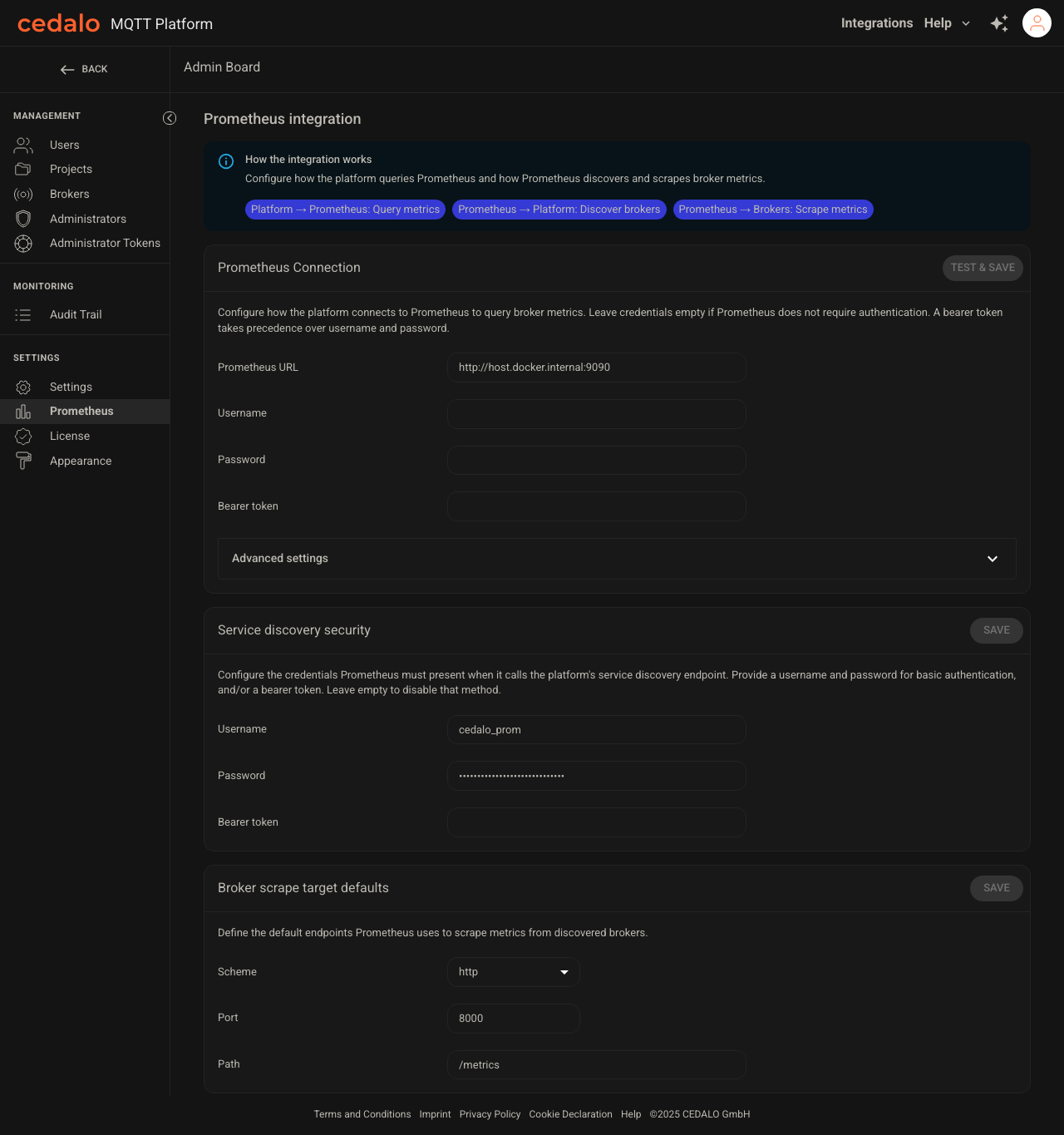 Prometheus integration
