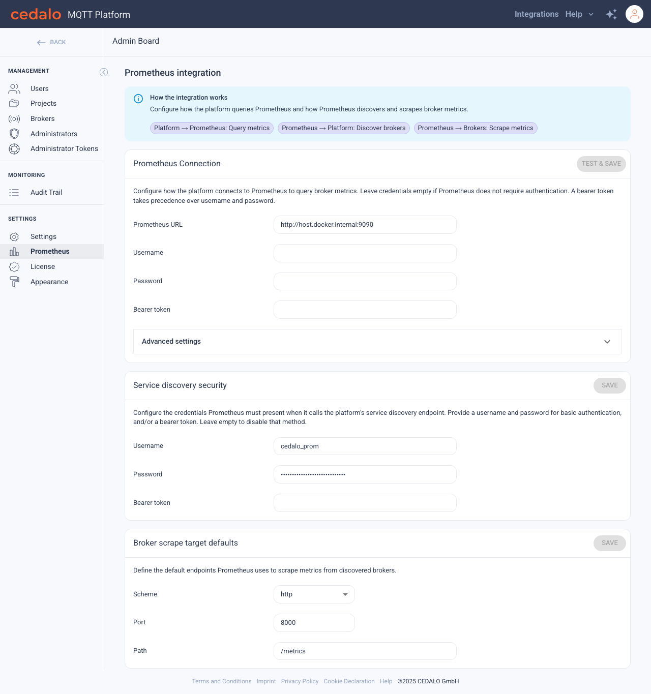 Prometheus integration