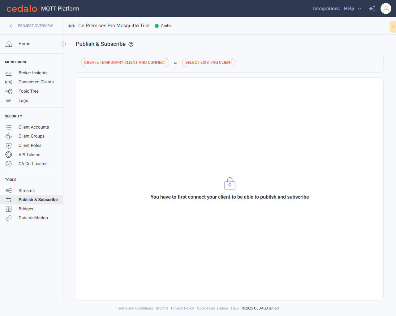 Publish & Subscribe landing