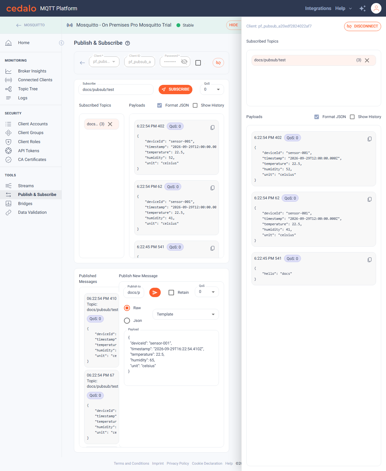 Subscription monitor overlay
